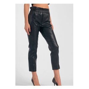 Elan Black Ruffle Elastic Waistband Pants // Fenton Jogger // Size Med // BNWT